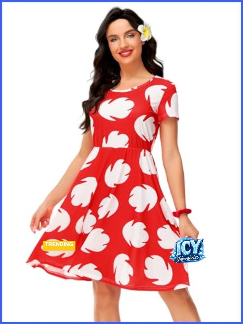 Halloween Tunic Dress Women Printed Short Sleeve Swing Knee Length